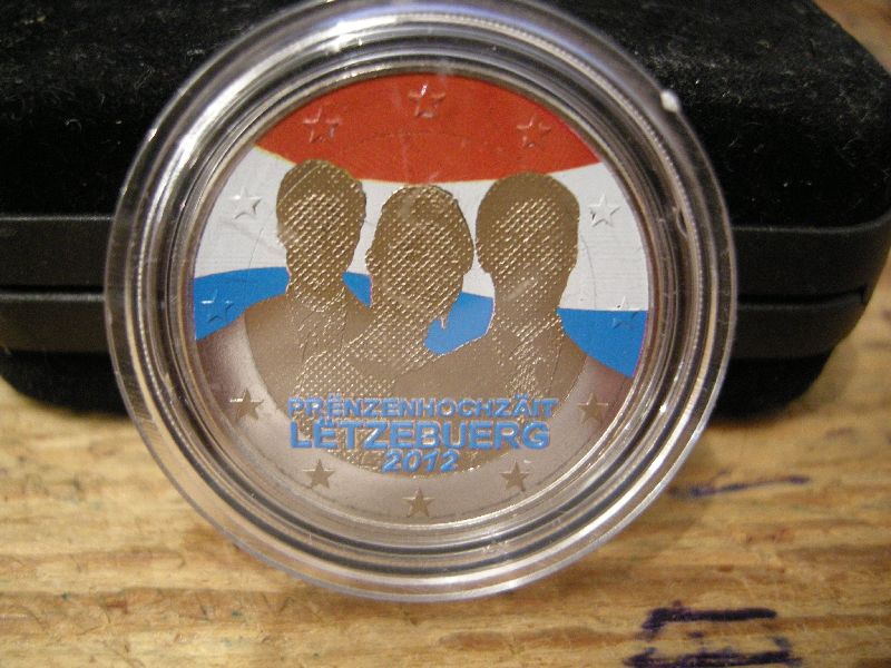 (afbeelding voor) 2 Euromunt Luxemburg 2012 wedding unc COLOUR ( 3 )